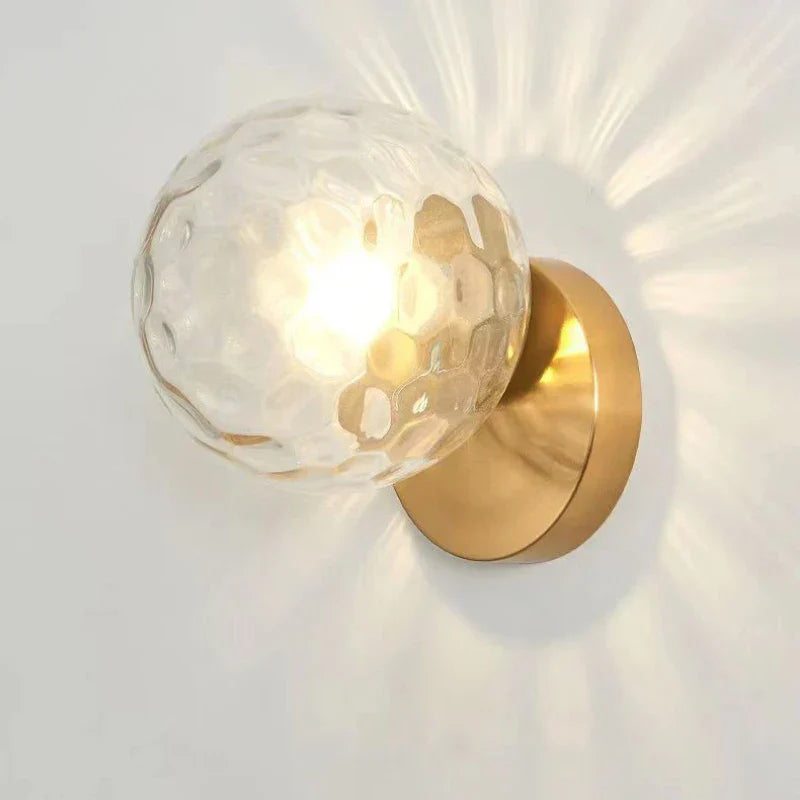 Gold Glass Ball Wall Light