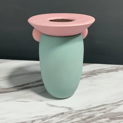 DecorBites™ Geometric Ball Ceramic Vase Hand-made Home Decor