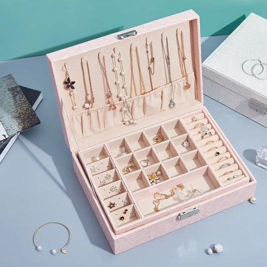Decorbites™ Leder-Schmuckaufbewahrungsbox für Ketten, Armbänder und Ringe