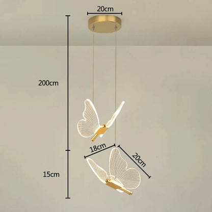 Decorbites™ Gold-LED-Schmetterlingsanhängerleuchten für Zuhause, Treppenhaus, Wohnzimmer, Schlafzimmer-Kronleuchter