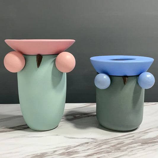 Decorbites™ Geometrische Kugel Keramikvase Handgefertigt Wohnraumschmuck