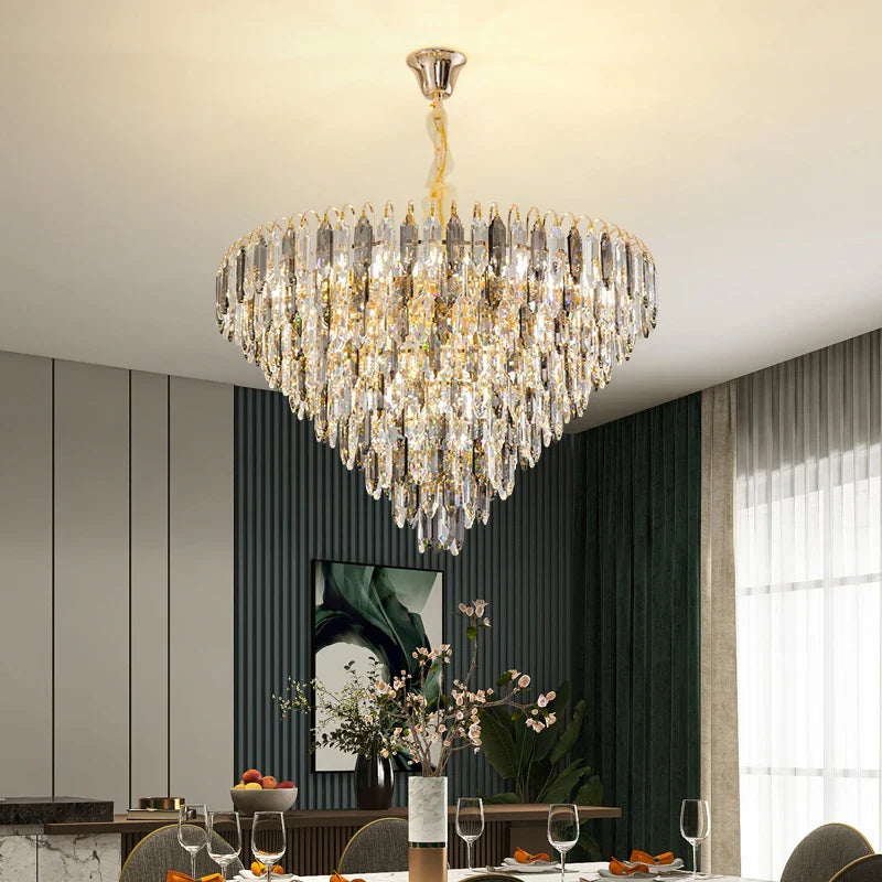 Decorbites™ Kristall-Leuchter: Moderner Luxus-Runder Hauptleuchter für Wohnzimmer & Treppenhaus