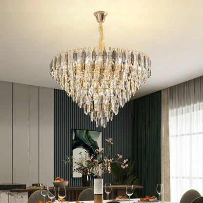 Decorbites™ Kristall-Leuchter: Moderner Luxus-Runder Hauptleuchter für Wohnzimmer & Treppenhaus
