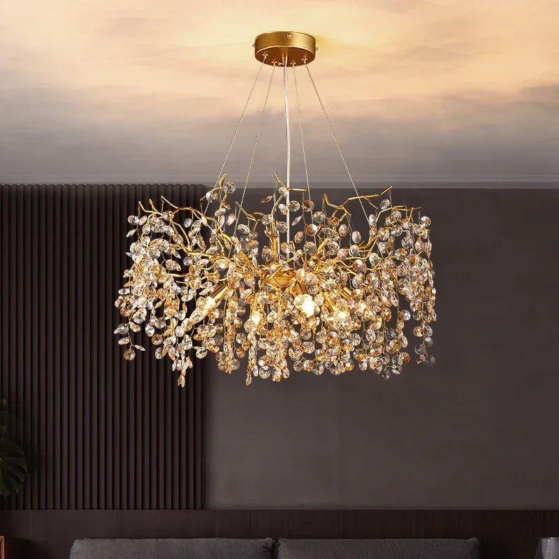 Decorbites™ Kristall-LED-Kronleuchter 60/80/100 cm Goldenes Luxus-Licht für Ess- und Wohnzimmer
