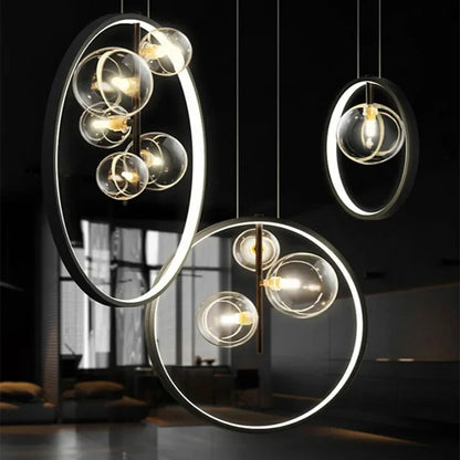 Decorbites™ Glasblasen-Kronleuchter: Moderne nordische LED-Hängeleuchte für Esszimmer und Küche