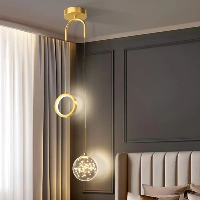 DecorBites™ Glass Starry LED Pendant Lights for Nordic Bedroom Chandelier