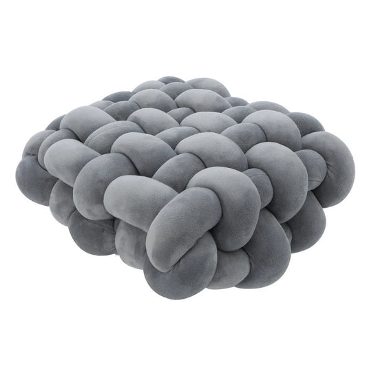 Decorbites™ Knot Quadratische Kissen: Handgefertigte Dekoration für Wohnzimmer, Schlafzimmer, Büro in Grau