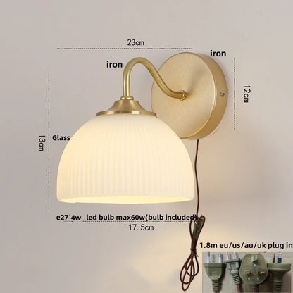 DecorBites™ Iron LED Wall Sconce Pull Chain Switch Stair Light Fixtures for Modern Home