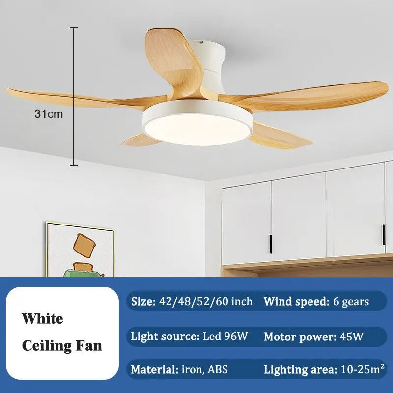 Decorbites™ LED-Deckenventilator mit Fernbedienung für Wohnzimmer und Schlafzimmer, 48-60 Zoll