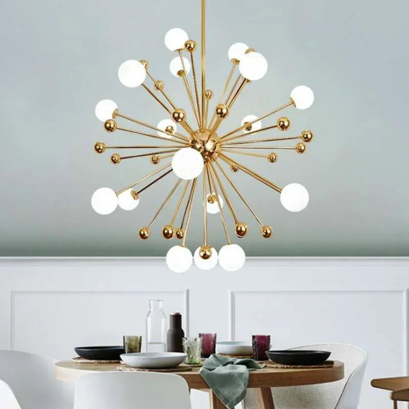 Gold Glass Pendant Light 18-Light Design