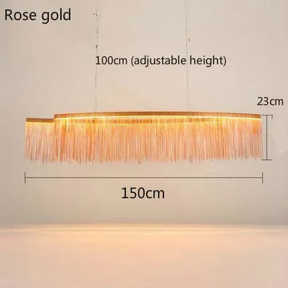 Decorbites™ LED-Aluminium-Quasten-Kronleuchter: Moderne Wasserfall-Hängeleuchte für Wohnzimmer, Hotel, Halle