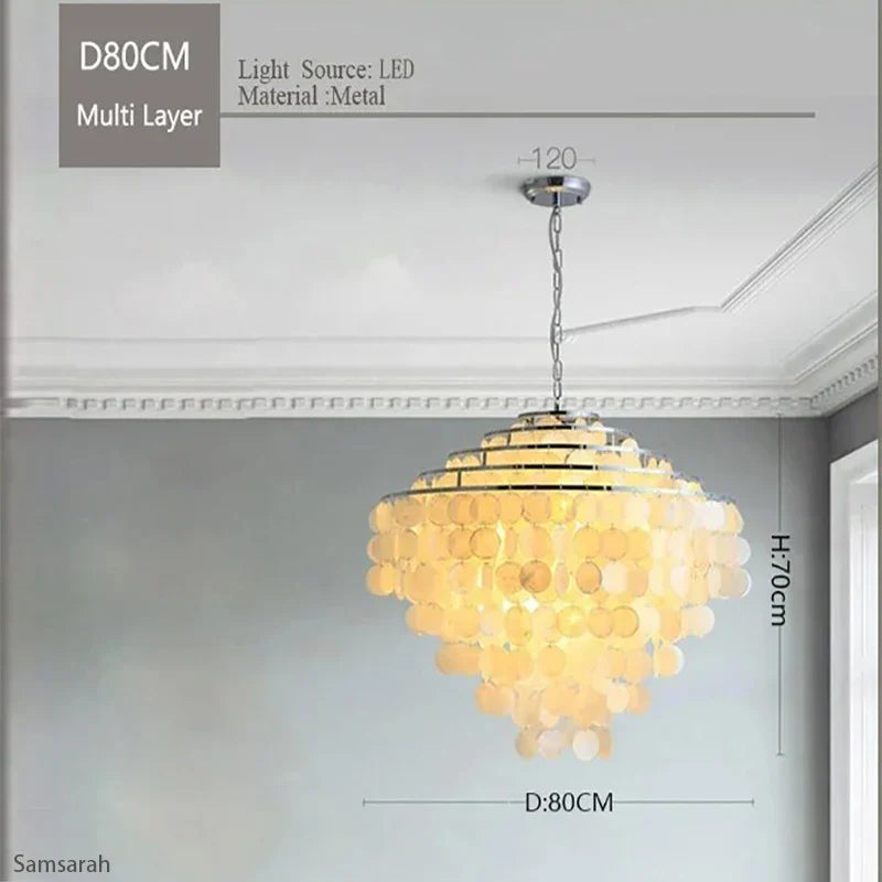 Gold Chrome Shell Chandelier