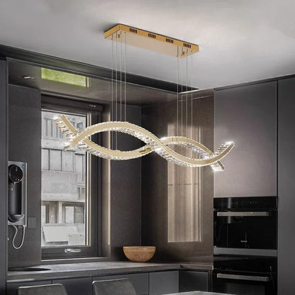 Decorbites™ Kristall-Streifen-Kronleuchter: Modernes minimalistisches Deckenlicht für künstlerische Innenraumbeleuchtung