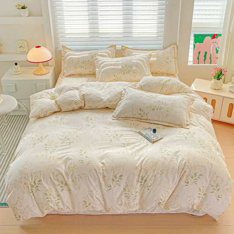DecorBites™ Cozy Cotton Bedding Set for Double Bed, Autumn Winter Duvet Cover Kit