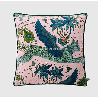 Decorbites™ Korallen-Luchs Samt Kissenbezug: Luxuriöses Mystisches Tierenthema für das Sofa