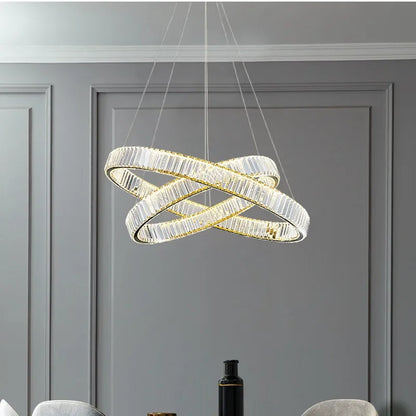 Decorbites™ Kristall-LED-Kronleuchter: Moderne Stahl-Hängeleuchte für luxuriöse Eingangshalle-Dekoration