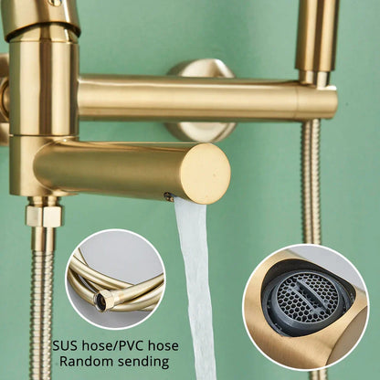 Decorbites™ Messing-Wandmontiertes Badewannen-Duschmischbatterie-Set für das Badezimmer