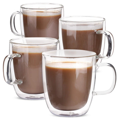 Decorbites™ Doppelwandiges Glas-Kaffeetasse 250/350 ml hitzebeständig für Latte Milch Zitronensaft