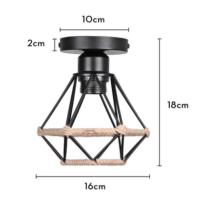 Decorbites™ Handgefertigte Hanfseil-Deckenlampen-Kronleuchter Vintage Retro Industriebeleuchtung