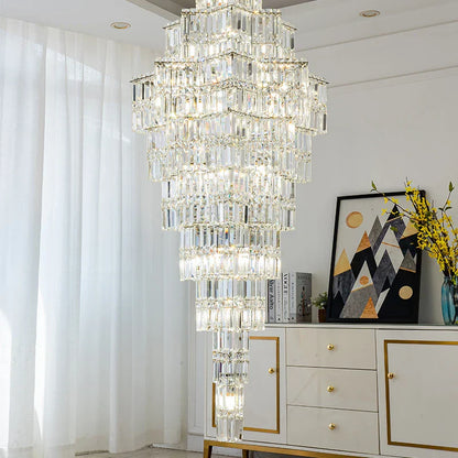 Decorbites™ Kristall-Treppenhaus-Lüster: Luxuriöser europäischer Stil für das Wohnzimmer einer Villa