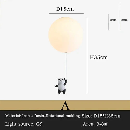 Decorbites™ Kinder Bären LED Deckenleuchter, süße Schlafzimmer-Hängeleuchte für Jungen und Mädchen