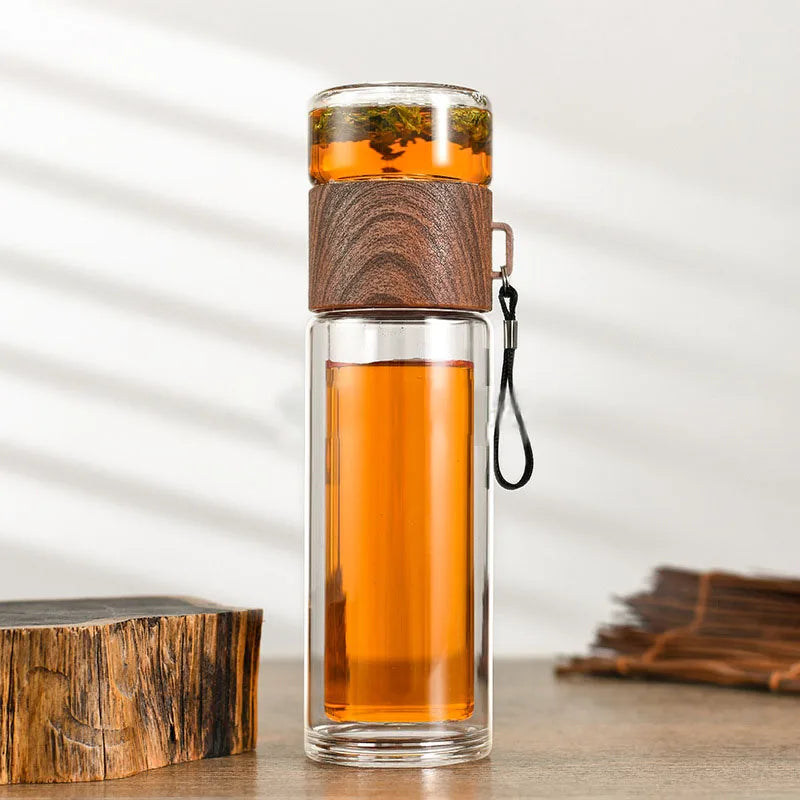 Decorbites™ Hochwertige Thermoglas-Wasserflasche mit Edelstahl-Isolierung