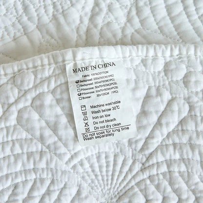 DecorBites™ Cotton Quilted Embroidered Bedspread Set