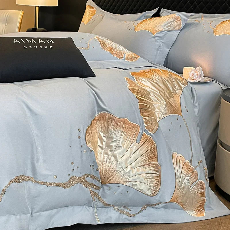Gold Ginkgo Cotton Bedding