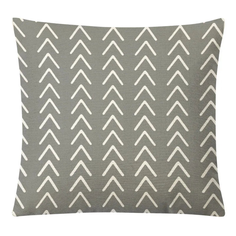 DecorBites™ Geometric Yellow Linen Pillow Cover for Modern Décor 45x45cm