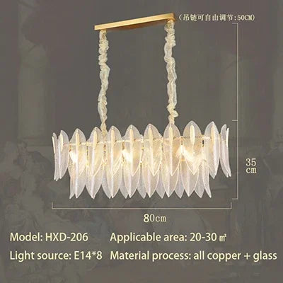 Decorbites™ Glasblatt-Luxus-Lüster LED-Hängeleuchten für modernes Wohnzimmer
