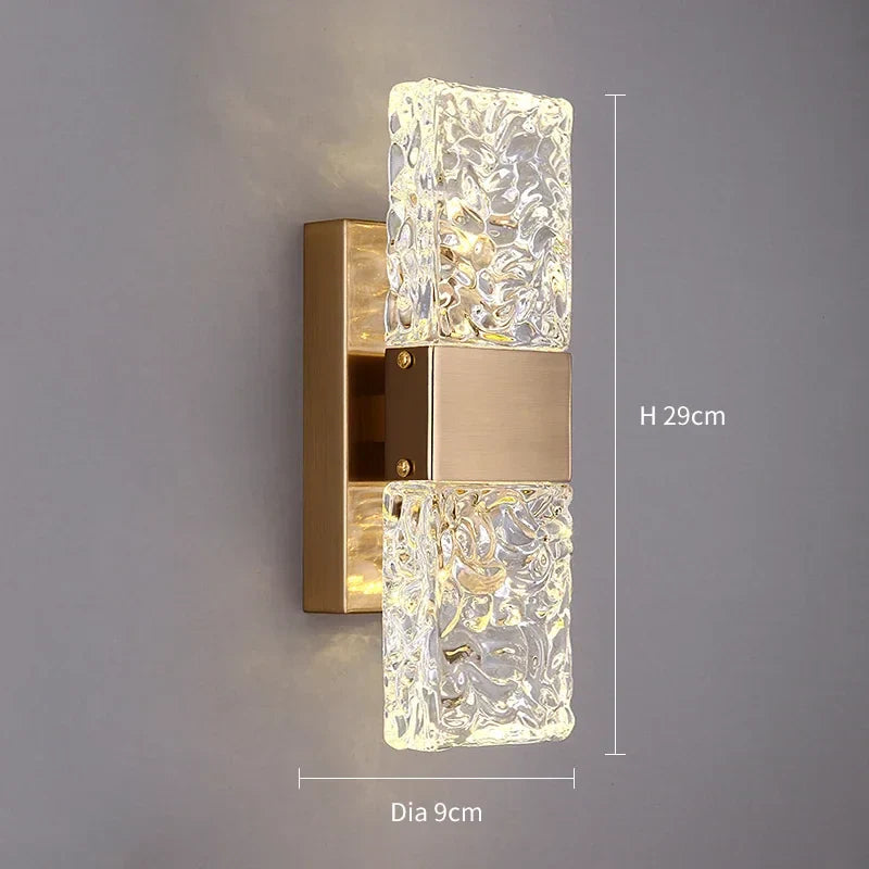 DecorBites™ Crystal Gold LED Wall Sconce for Bedroom Living Room Home Decoration