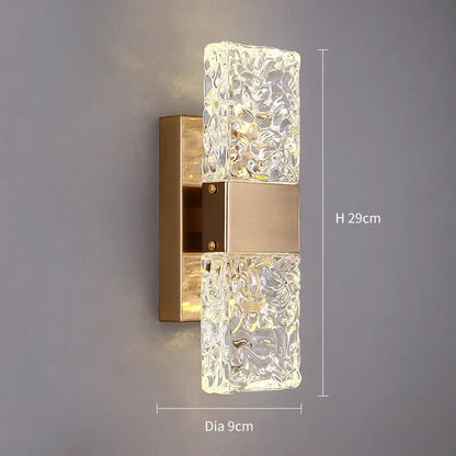 DecorBites™ Crystal Gold LED Wall Sconce for Bedroom Living Room Home Decoration