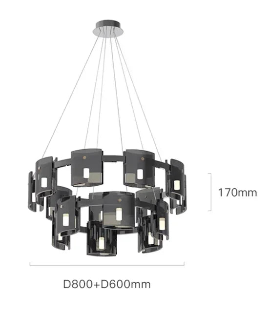 Decorbites™ Elegante Rauchglas-Hängelampe Deckenbeleuchtung für Esszimmer Wohnzimmer Schlafzimmer