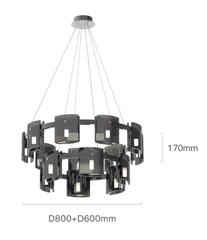 Decorbites™ Elegante Rauchglas-Hängelampe Deckenbeleuchtung für Esszimmer Wohnzimmer Schlafzimmer
