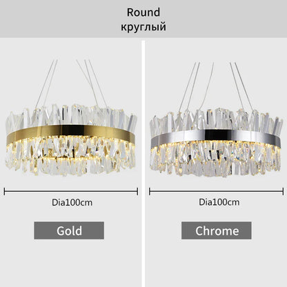 Decorbites™ Kristall-LED-Hängeleuchte Chrom/Gold Luxus-Kronleuchter für Küche und Wohnzimmer.