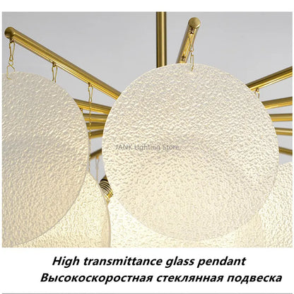 Decorbites™ Glas-LED-Kronleuchter 50 cm Durchmesser für Wohnzimmer, Esszimmer, Kücheninsel – Leuchten