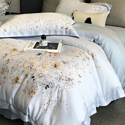 Decorbites™ Blumen Pflanzen Druck Bettwäsche-Set: Luxuriöses Lyocell-Baumwolle Weiches Seidiges Kühles Bettbezug-Set