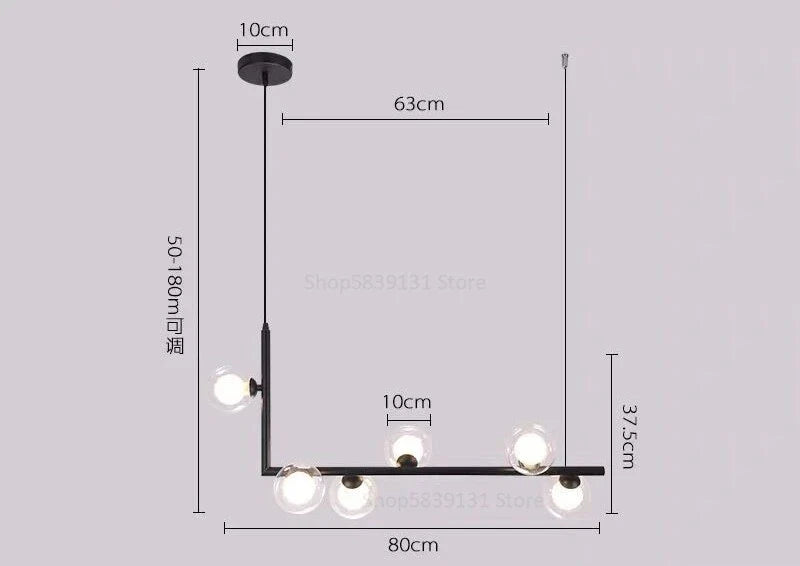 Decorbites™ Glasball-LED-Kronleuchter: Moderne lange Pendelleuchte für Wohnzimmer und Geschäft