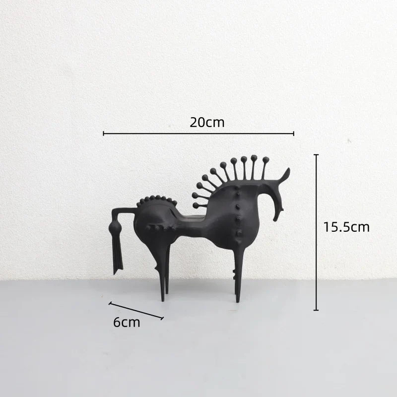 Decorbites™ Abstrakte Pferde-Metallskulptur Dekorative Figur - Wohnungsdekoration-Zubehör