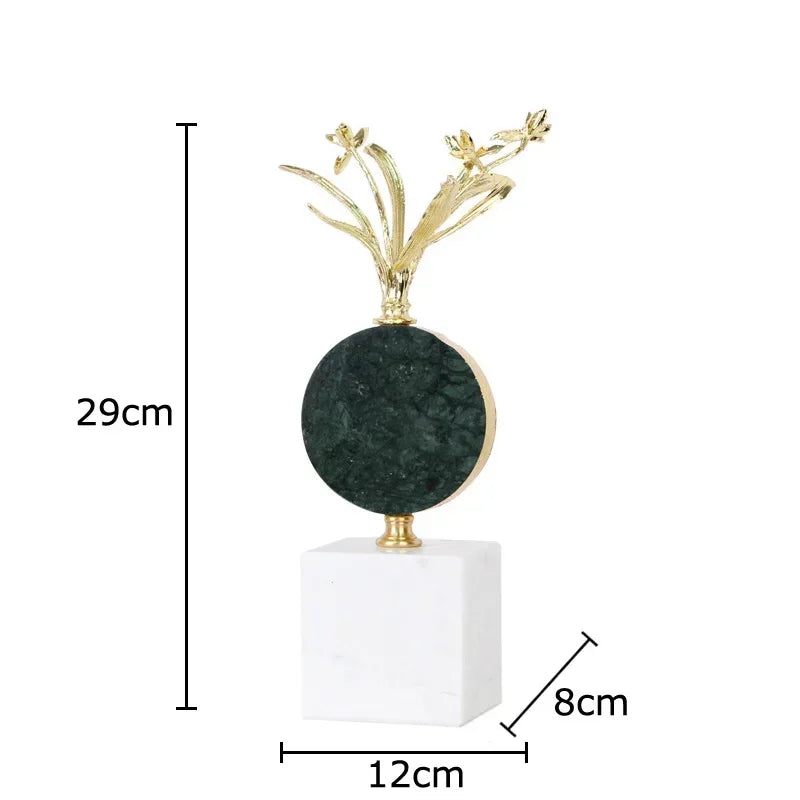 Decorbites™ Vergoldete Blütenkristall-Skulptur Schreibtischdekoration Moderne Handwerkskunst Raumdekoration