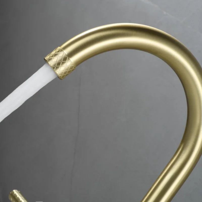 Decorbites™ Schwarzer Messing Beckenarmatur mit Wasserfall-Effekt und 3-Loch-Design