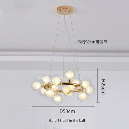 Decorbites™ Glas-Kugeln-LED-Hängelampe, moderne runde Design für Heimdekoration-Beleuchtung