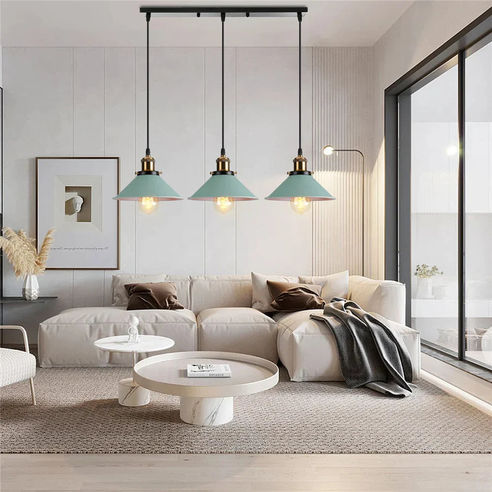 Decorbites™ Industrielle Nordische Pendelleuchten mit Mehrfarbiger Lampenschirm für Küche und Esszimmer