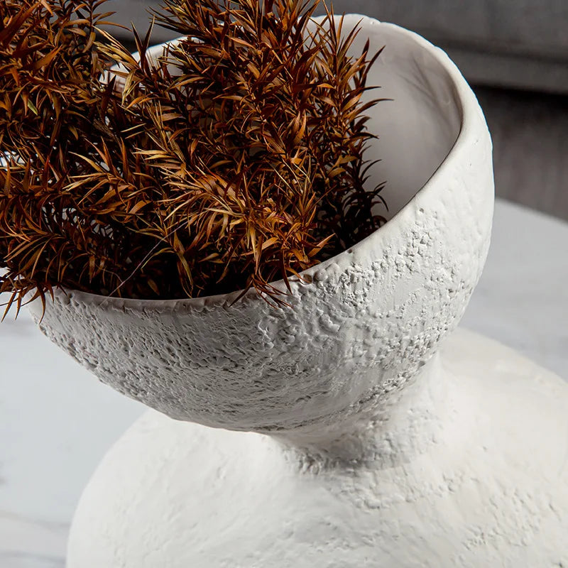 Decorbites™ Geometrische Abstrakte Keramikvase Schräge Einrichtungsartikel Raumdekoration Zubehör