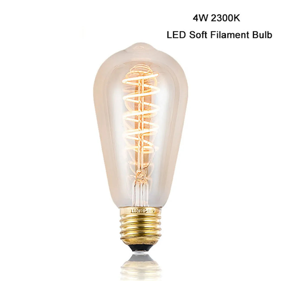 Decorbites™ Bernsteinwarme LED-Spiralfilamentlampe E27 Vintage Edison 4W 2300K ST64 Glühbirne