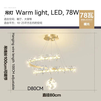 DecorBites™ Crystal Gold Ceiling Chandelier: Luxury Nordic Living Room Lamp