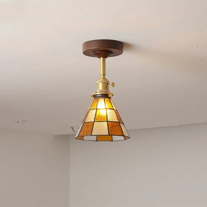 DecorBites™ Glass Wood LED Ceiling Light Nordic Design for Living Room & Corridor