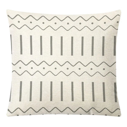 DecorBites™ Geometric Yellow Linen Pillow Cover for Modern Décor 45x45cm