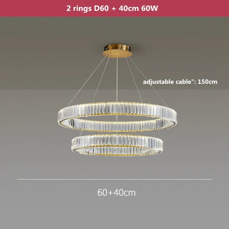 Decorbites™ Kristall-LED-Kronleuchter: Moderne Stahl-Hängeleuchte für luxuriöse Eingangshalle-Dekoration