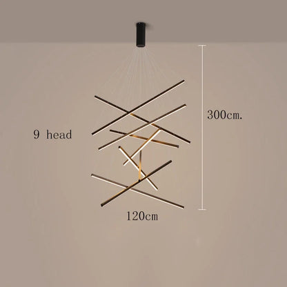 Modern Black Multi-Light LED Pendant Chandelier